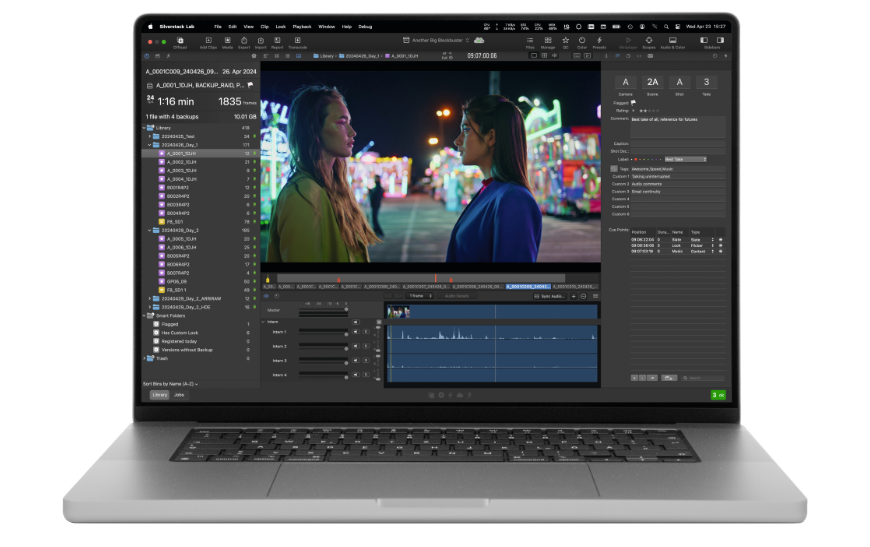 laptop running Silverstack Lab